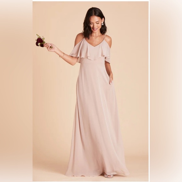 NWT Birdy Grey Jane Convertible Dress Chiffon Taupe Sz L - Picture 1 of 8